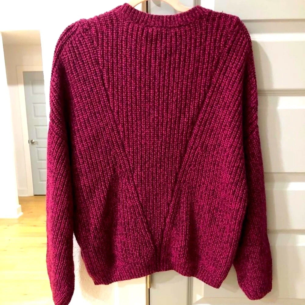 NWT TED BAKER LONDON Bettie Boxy Wool Cashmere Sweater Jumper Burg L MSRP $288